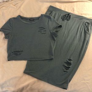 2 for $30! Crop Top and Skirt Set